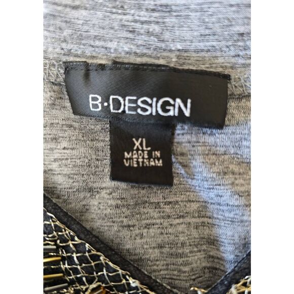 B Design Top Sz XL Gray beaded - Picture 4 of 7